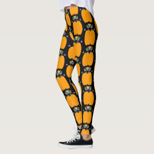 Pumpkin Folk Floral Tops Halloween Leggings