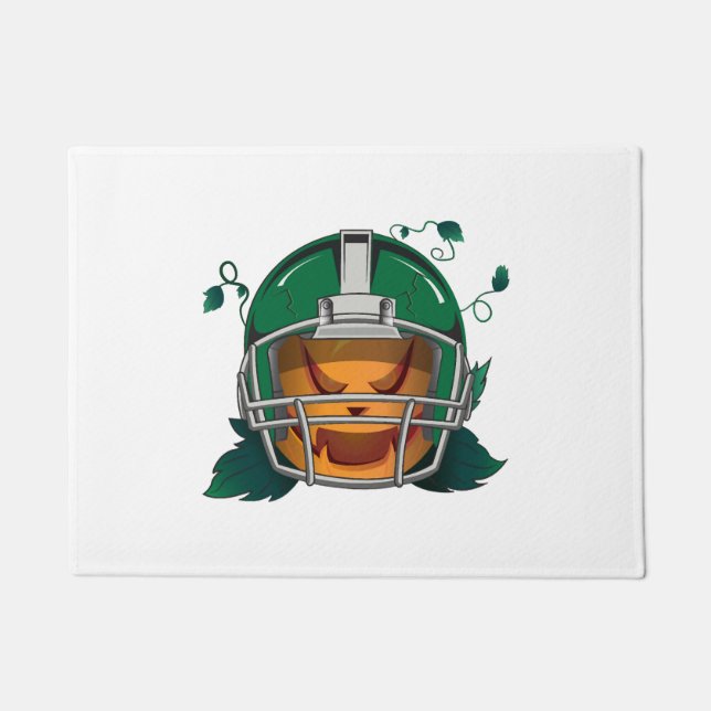 pumpkin football halloween doormat (Front)