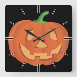 Pumpkin for Halloween 1 Square Wall Clock