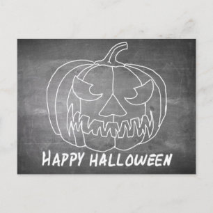 Pumpkin for Halloween 2 chalkboard look Holiday Postcard
