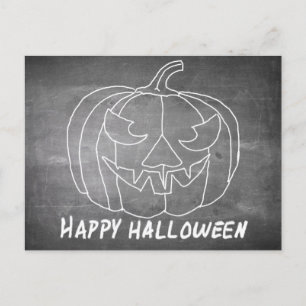 Pumpkin for Halloween 3 chalkboard look Holiday Postcard