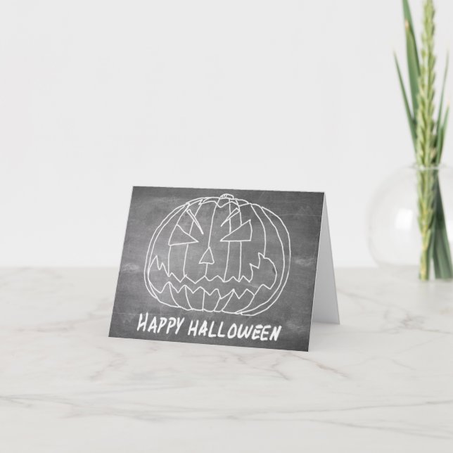 Pumpkin for Halloween 5 chalkboard look Card (Front)