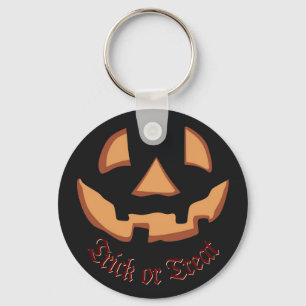 Pumpkin for Halloween in Black Keychain