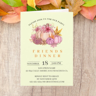 Pumpkin Friends giving Dinner Holiday Card