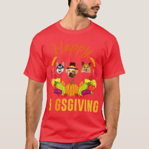 Pumpkin Fruits Dog Faces Happy Thanksgiving Day Do T-Shirt