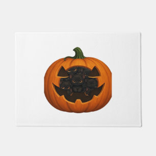 Pumpkin Full of Kittens - Cute Black Cat Halloween Doormat