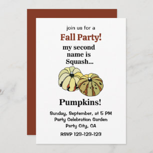 Pumpkin Funny Fall Party Invitation