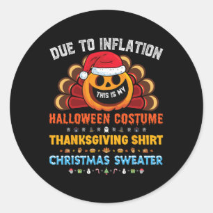 Pumpkin Funny Halloween Thanksgiving Christmas 202 Classic Round Sticker