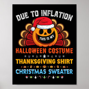 Pumpkin Funny Halloween Thanksgiving Christmas 202 Poster