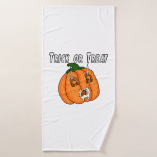Pumpkin funny naughty gift prank Halloween Bath Towel