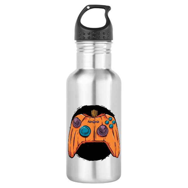 PUMPKIN GAMEPAD HALLOWEEN GAMING 710 ML WATER BOTTLE (Front)