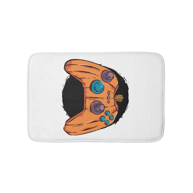 PUMPKIN GAMEPAD HALLOWEEN GAMING BATH MAT (Front)
