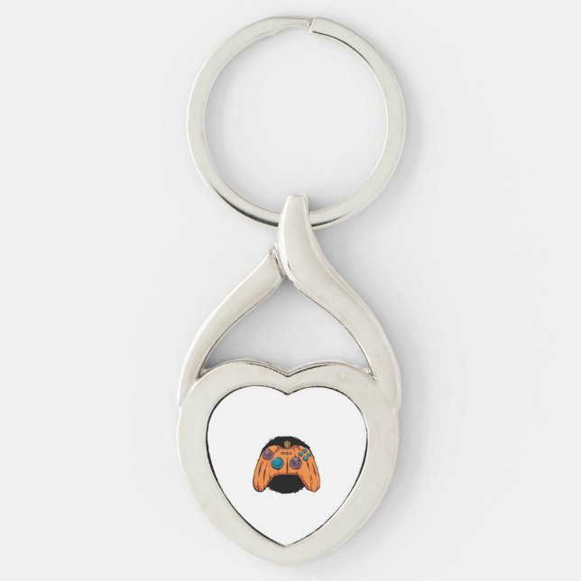 PUMPKIN GAMEPAD HALLOWEEN GAMING KEY RING (Front)