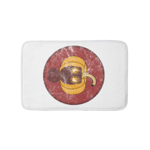 Pumpkin gas mask Halloween design Bath Mat