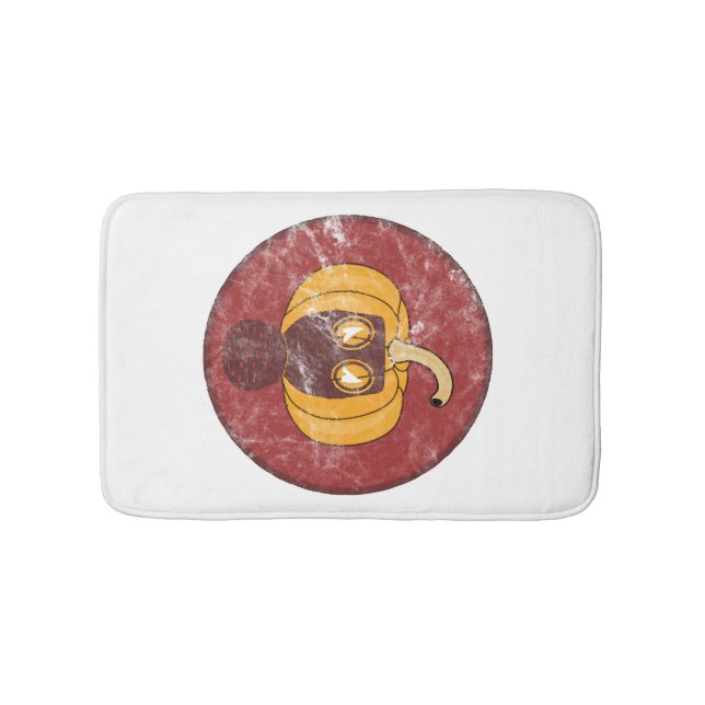 Pumpkin gas mask Halloween design Bath Mat (Front)