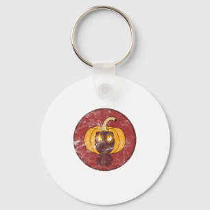 Pumpkin gas mask Halloween design Key Ring