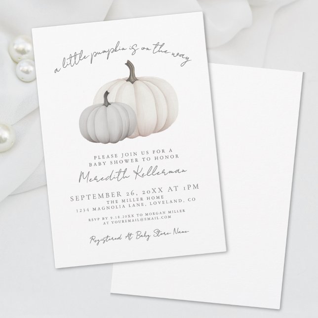 Pumpkin Gender Neutral Fall Baby Shower Invitation (Pumpkin Gender Neutral Fall Baby Shower Invitation)