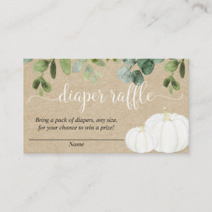 Pumpkin gender neutral fall diaper raffle cards
