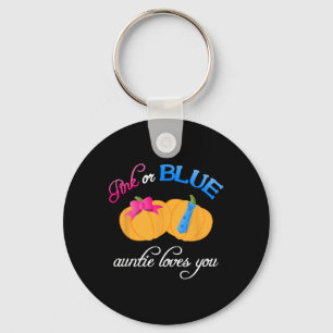 Pumpkin Gender Reveal Auntie Loves You Fall Themes Key Ring