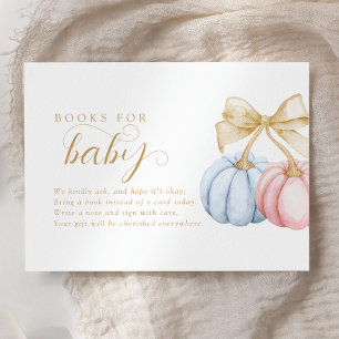 Pumpkin Gender Reveal Books for Baby Enclosure Card