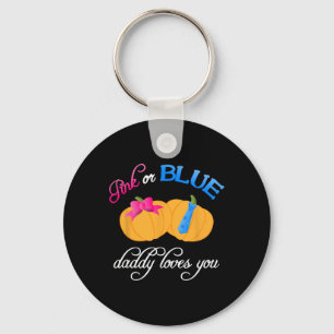 Pumpkin Gender Reveal Daddy Loves You Fall Themes Key Ring