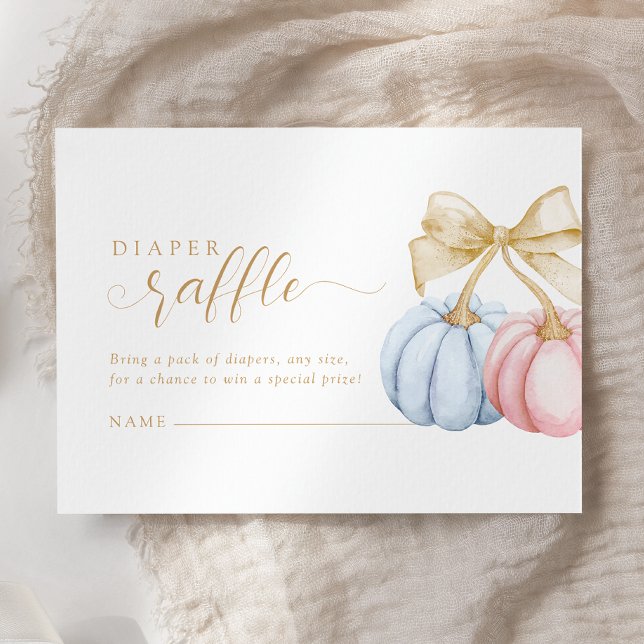 Pumpkin Gender Reveal Diaper Raffle Enclosure Card (Creator Uploaded)