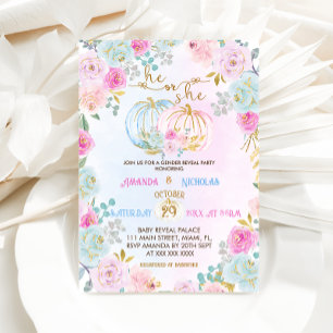 Pumpkin Gender Reveal  Invitation