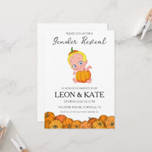 pumpkin gender reveal invitations