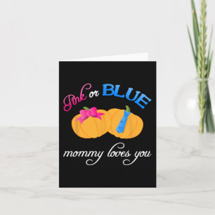 Pumpkin Gender Reveal Mummy Loves You Fall Themes Card