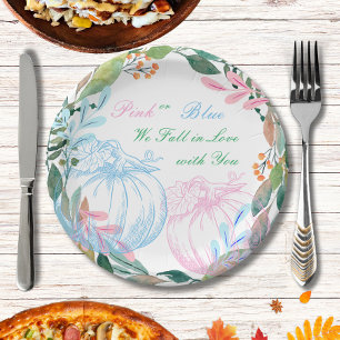Pumpkin Gender Reveal Party  Paper Plate