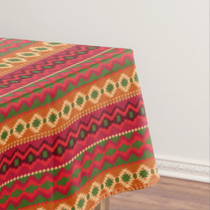 Pumpkin Geometric Boho Print Tablecloth