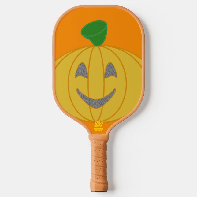 Pumpkin Geometric Orange Pickleball Paddle (Front)