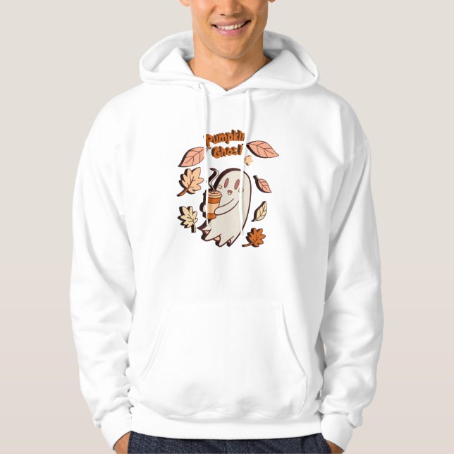 Pumpkin Ghost Autumn Latte Hoodie (Front)
