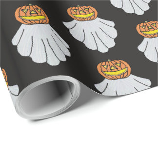 Pumpkin Ghost (black) - Wrapping Paper