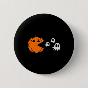 Pumpkin Ghost Gamer Arcade Halloween Game Lover Ki 6 Cm Round Badge