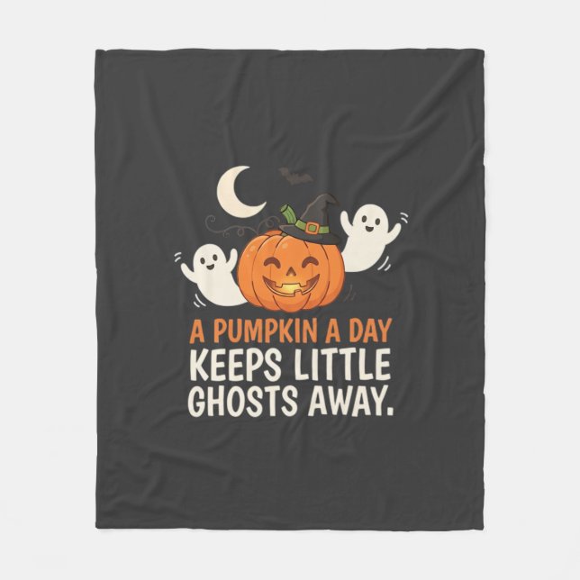 Pumpkin Ghost Halloween Quote Design_1 Fleece Blanket (Front)