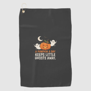 Pumpkin Ghost Halloween Quote Design_1 Golf Towel