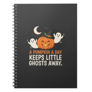Pumpkin Ghost Halloween Quote Design_1 Notebook