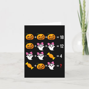 Pumpkin Ghost Mathematics Mathematics Halloween Cu Card