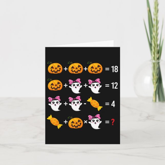 Pumpkin Ghost Mathematics Mathematics Halloween Cu Card (Front)