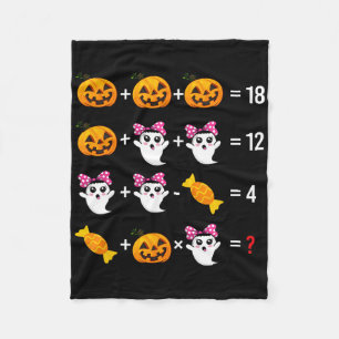 Pumpkin Ghost Mathematics Mathematics Halloween Cu Fleece Blanket