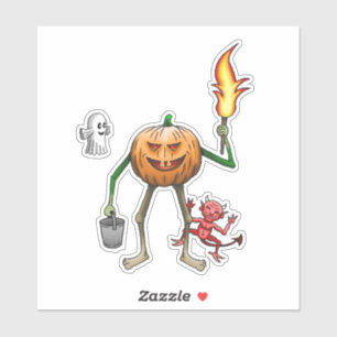 Pumpkin & Ghost on a Trick or Treat