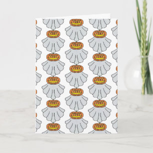 Pumpkin Ghost (pattern white) - Greeting Card