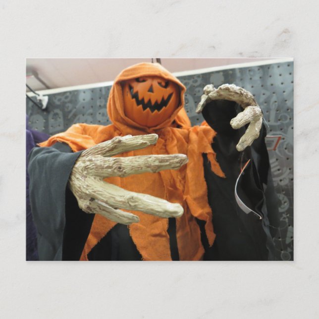 Pumpkin Ghost Postcard (Front)