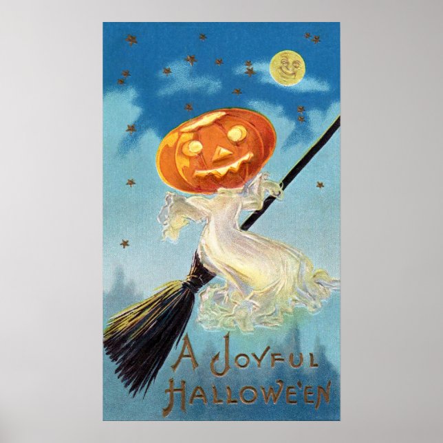 Pumpkin Ghost Witch Poster (Front)