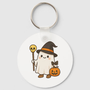 Pumpkin Ghost Witch Shirt Cute Halloween Kids Cost Key Ring