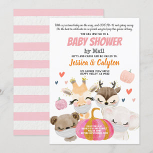 Pumpkin Girl Baby Shower By Mail Woodland Animal Invitation