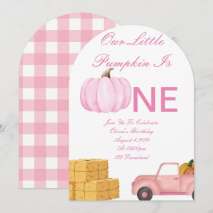 Pumpkin girl birthday invitation