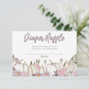 Pumpkin Girl Pink Baby Shower Diaper Raffle Card