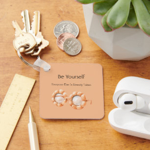 Pumpkin Glasses Be Yourself Key Ring
